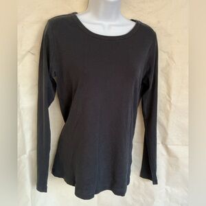 Lands' End Women's Classic Black Long Sleeve Tee